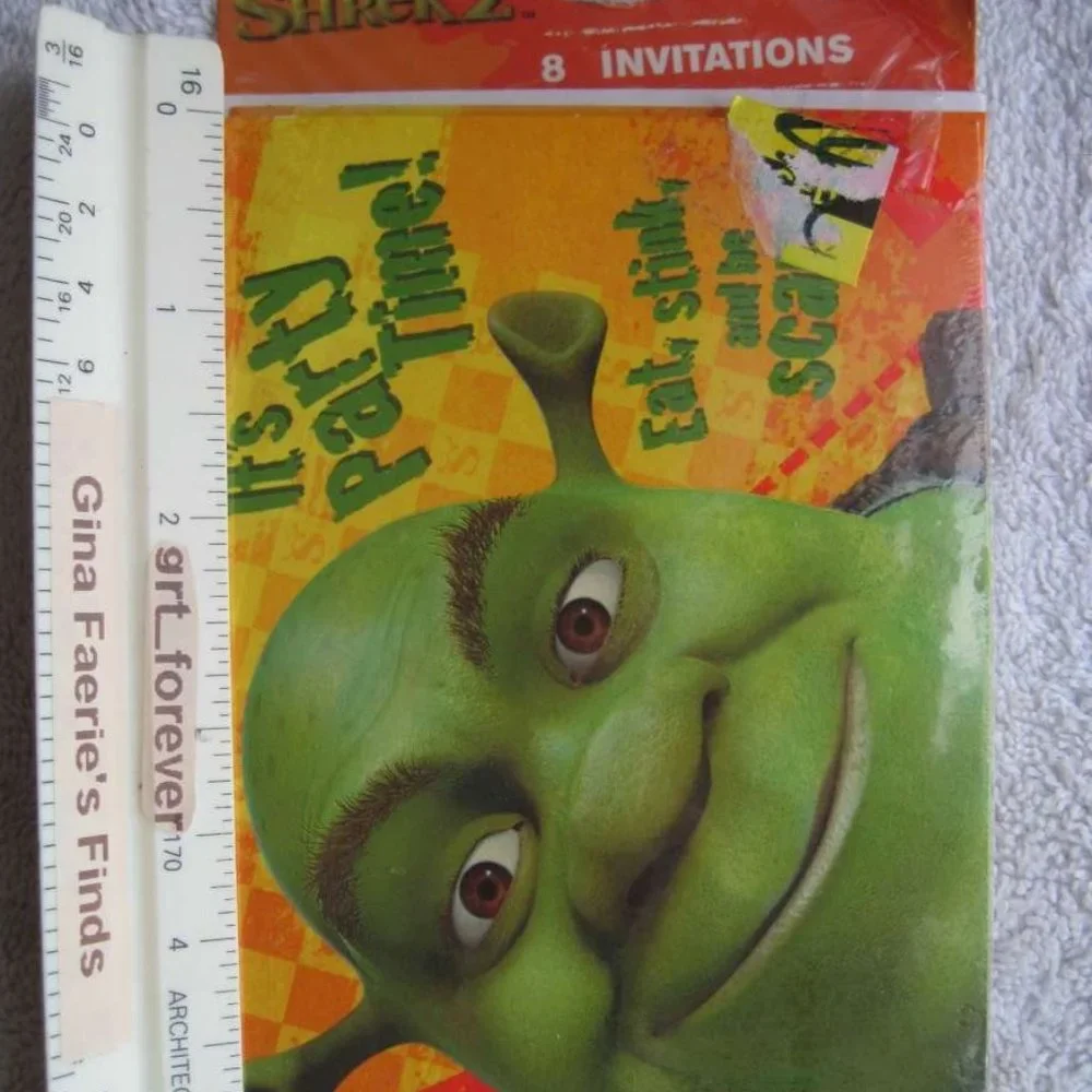 Shrek Hallmark Invitations It's Party Time! Eat, Stink, & Be Scary 2004 Birthday
